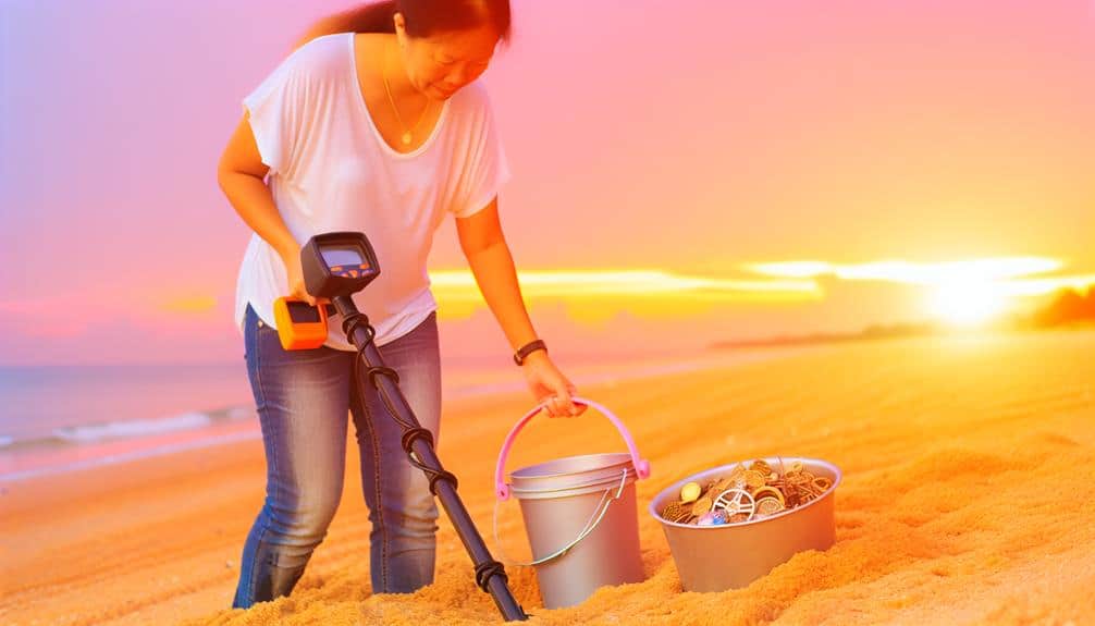 beach metal detector usage