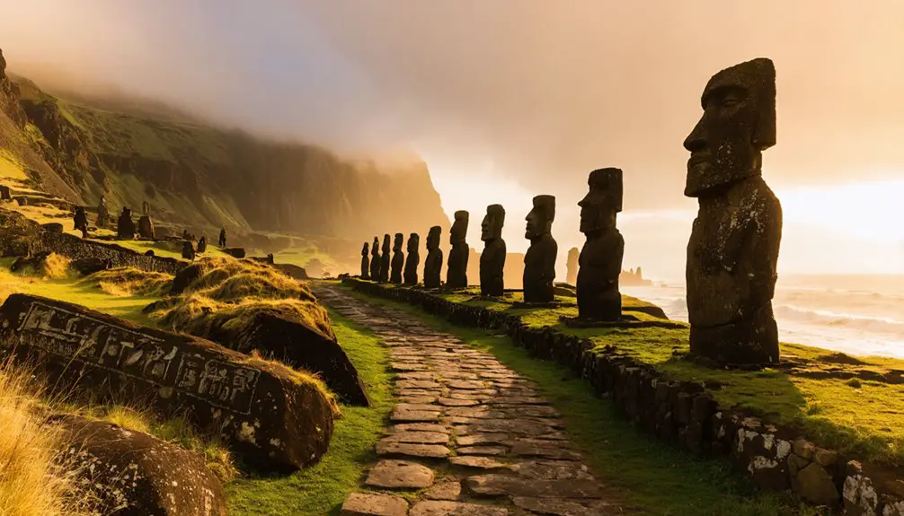 ancient statues and landscapes