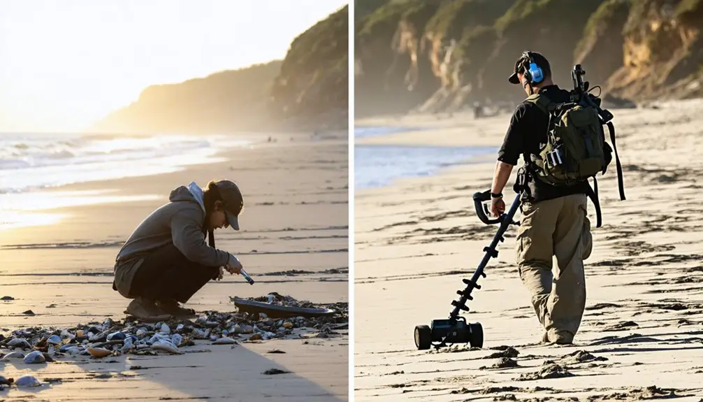 beach combing versus metal detecting