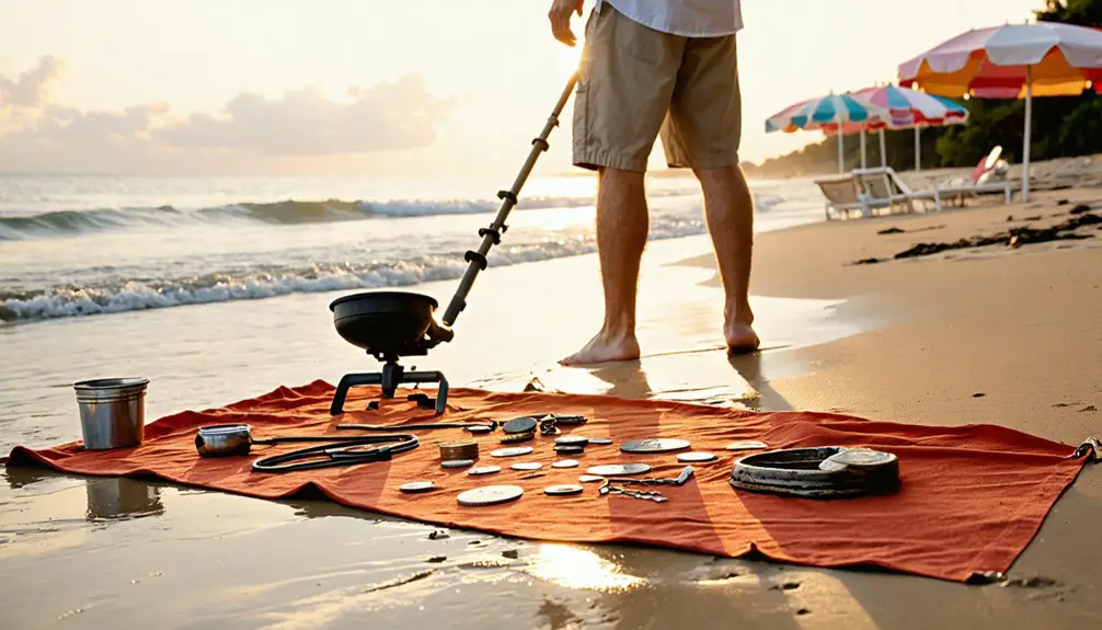 beach metal detecting fun