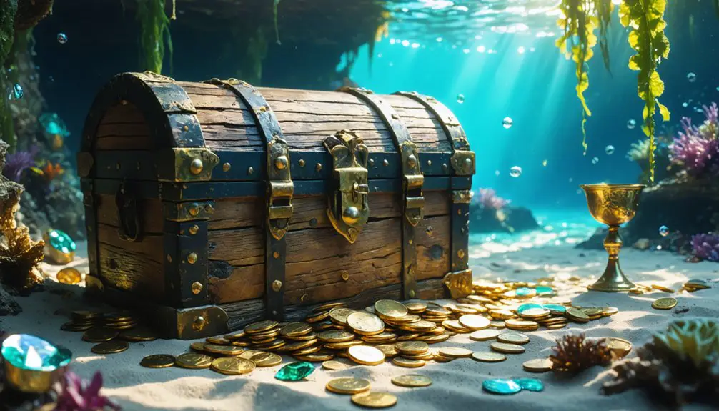 buried wealth beneath waves