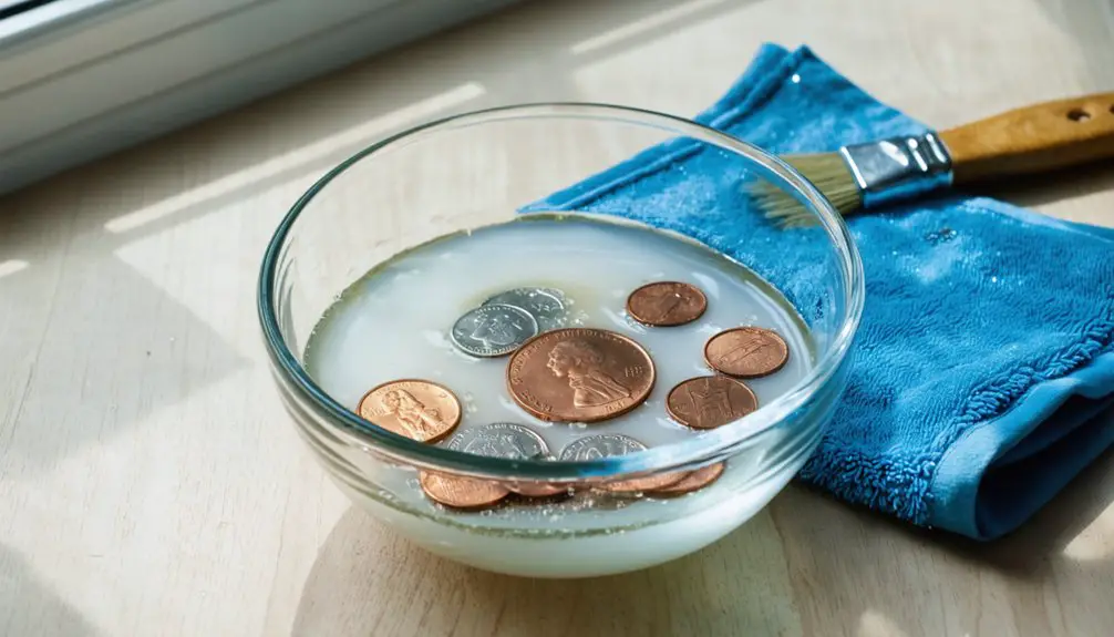 cleaning rusty beach coins