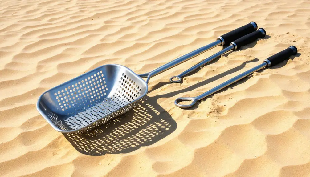 ergonomic beach scoop features