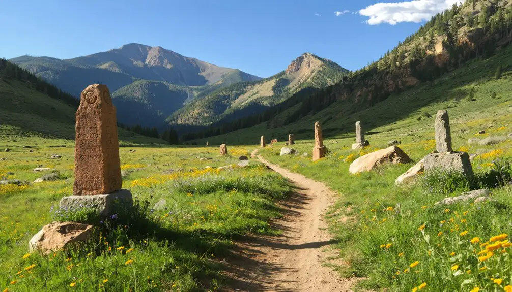 trail markers indicate treasures