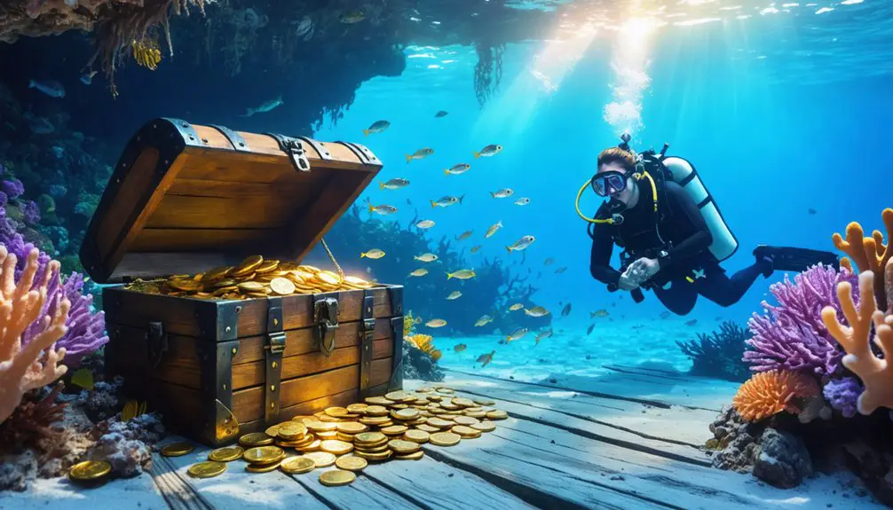 treasure hunting beneath waves