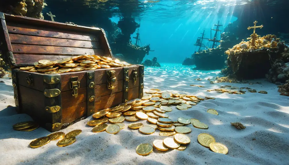 treasure hunting on ocean
