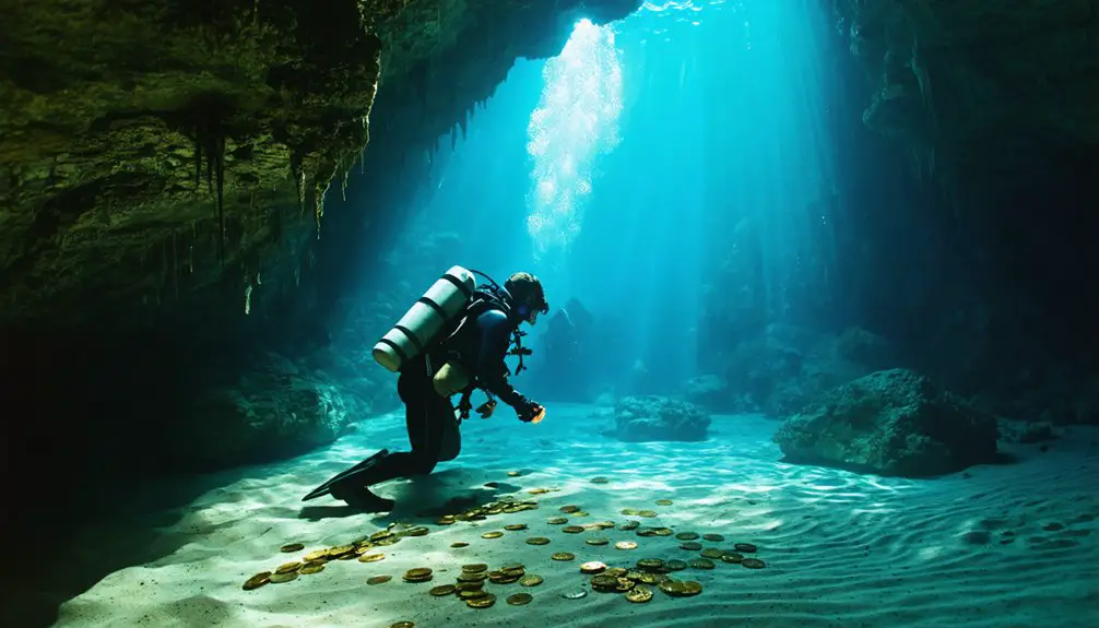 underwater cave treasure hunting