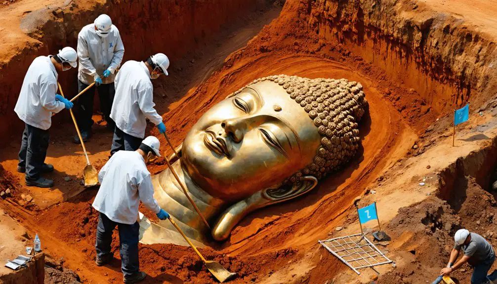 buddhist relics excavation ongoing