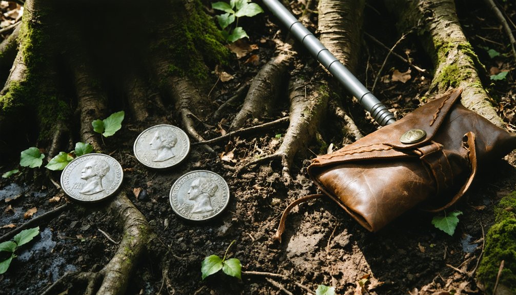 finding coins in nature