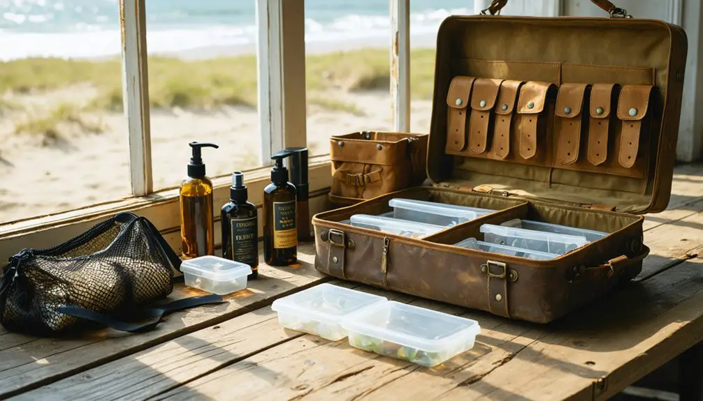 organized beach treasure storage