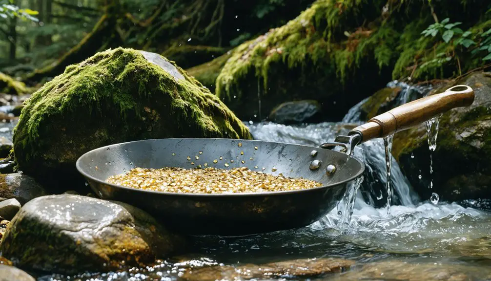 panning for valuable minerals