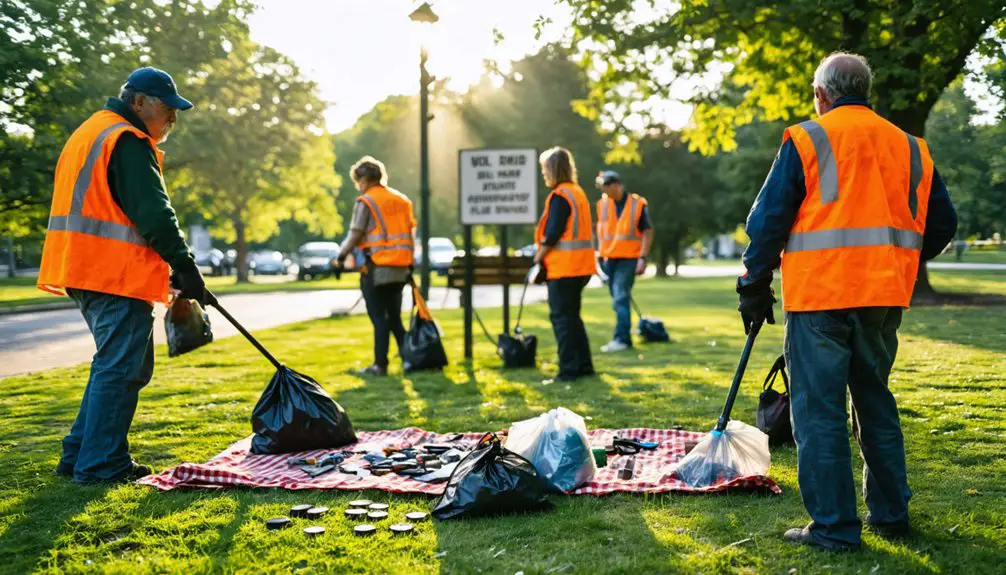 park cleanup and metal detecting