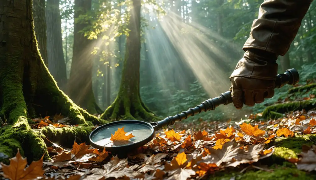 treasure hunting in woods