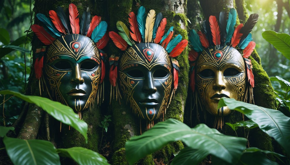 jungle conceals tribal masks