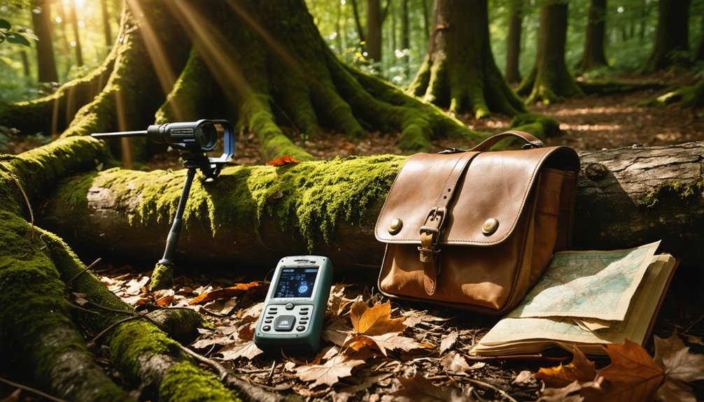 treasure hunting in woods