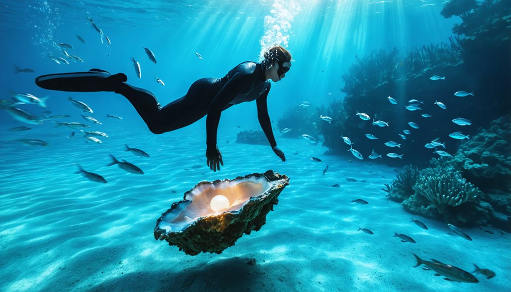 treasure hunting undersea pearls