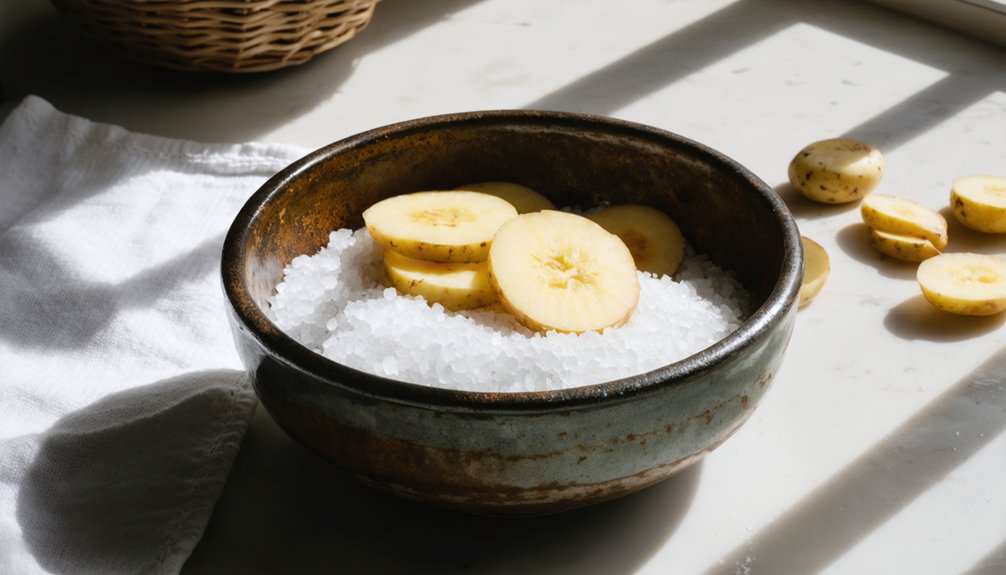 potato and salt rust removal