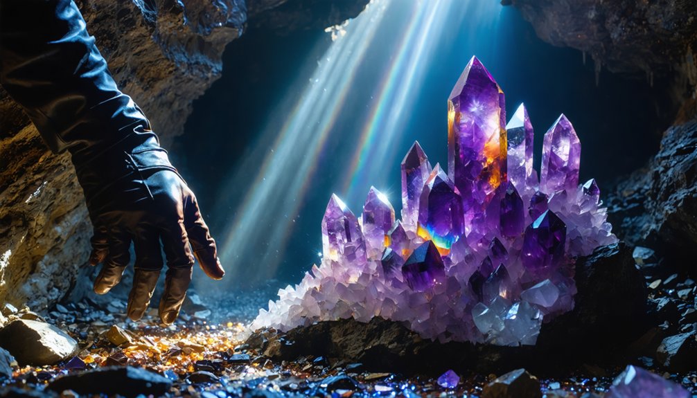 searching for sparkling crystals