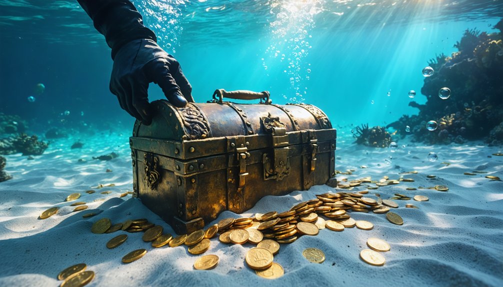 treasure hunting beneath waves