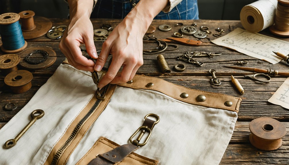 adding hardware and embellishments