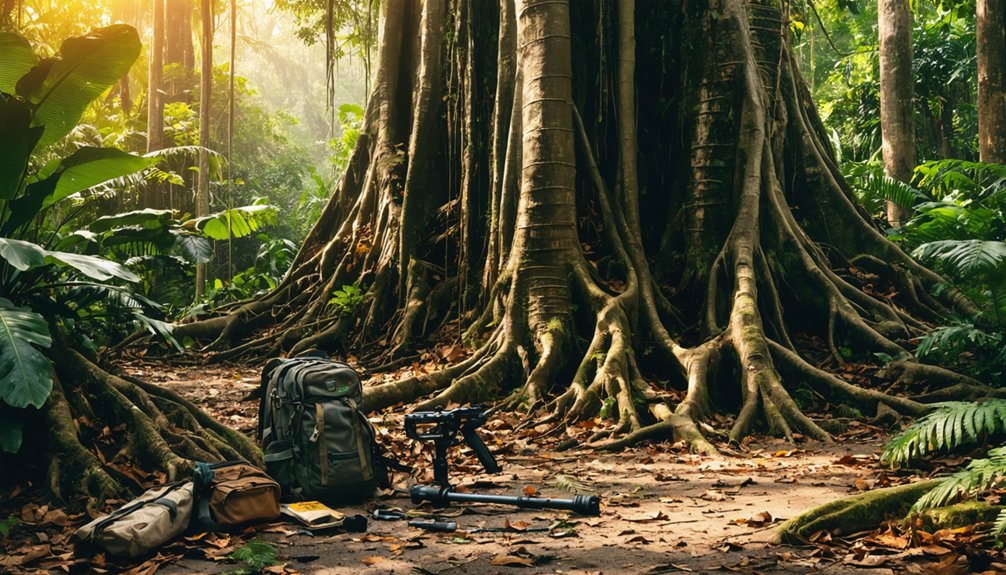 artifact deposits near trees