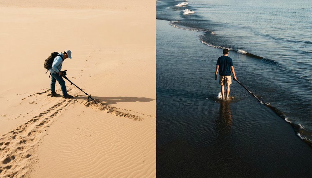 dry vs wet sand