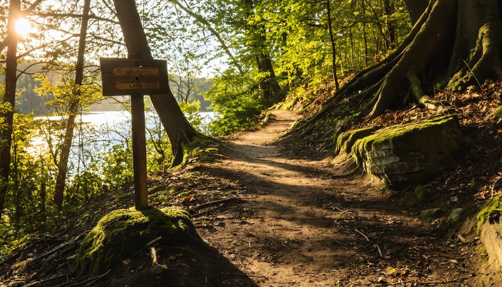 geocaching along scenic trail