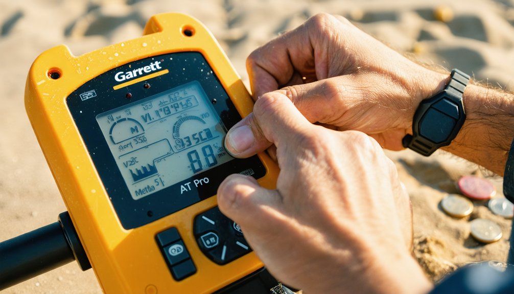 metal detector coin settings
