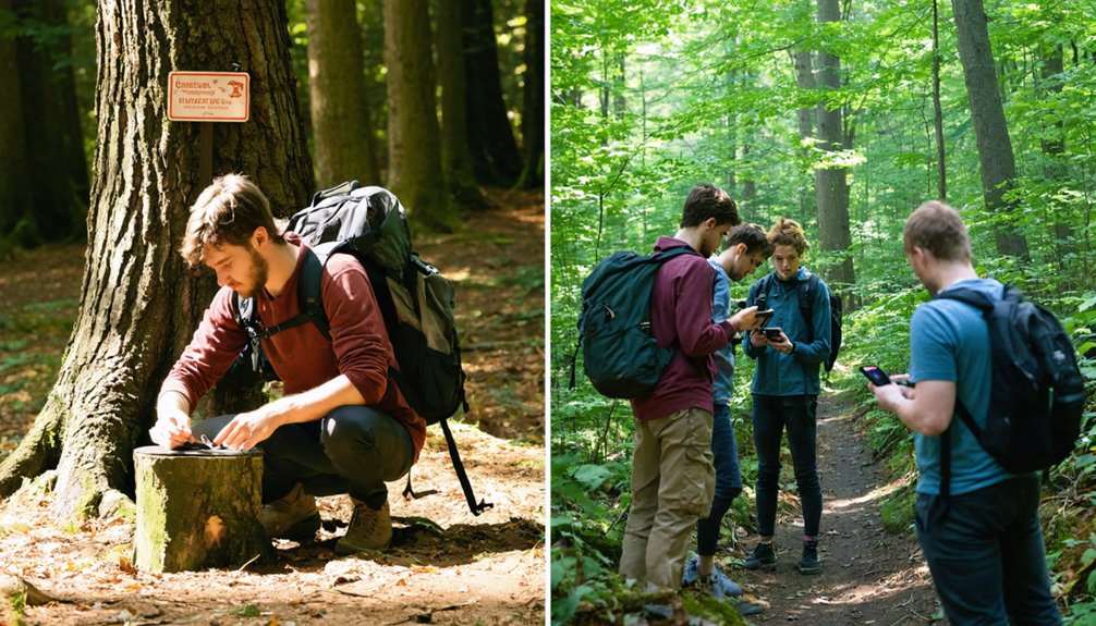 solo vs group geocaching