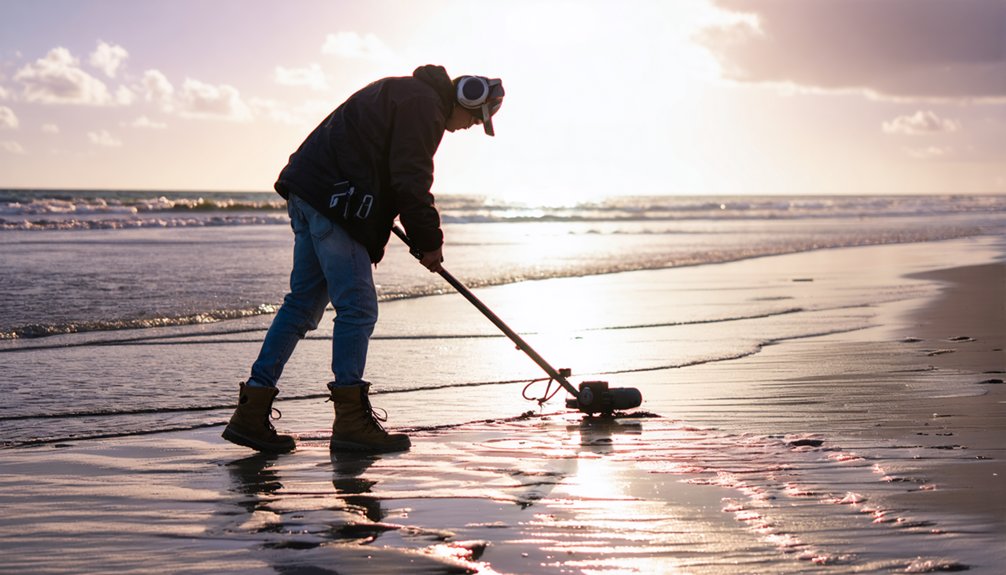 treasure hunting on shore