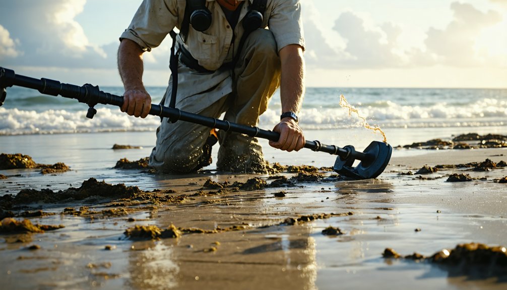 beach metal detector signals