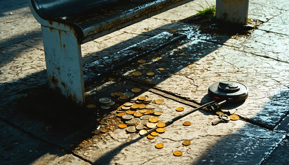 discarded urban archaeology at bus stops