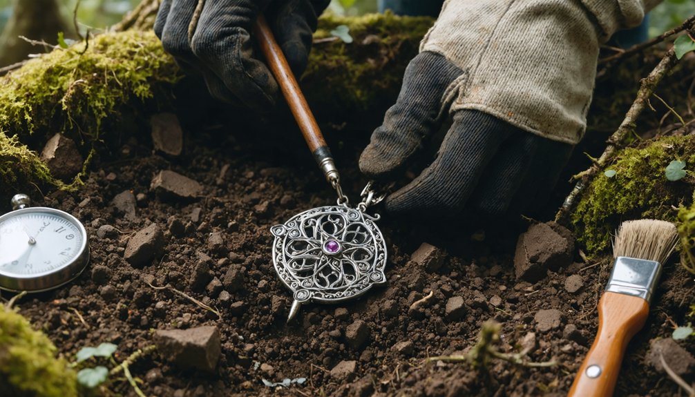 excavate delicate jewelry meticulously