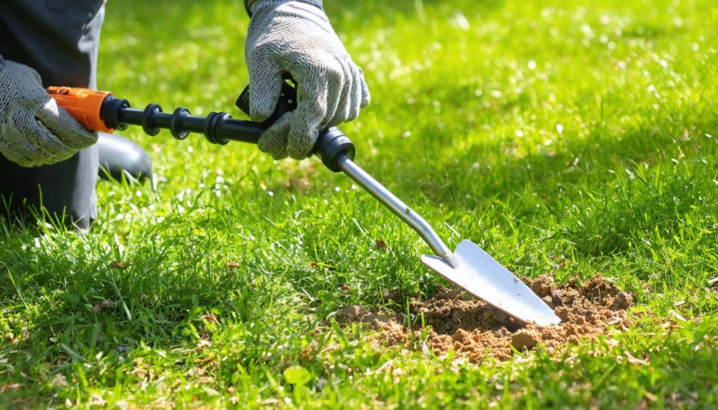 hand tools minimal turf damage