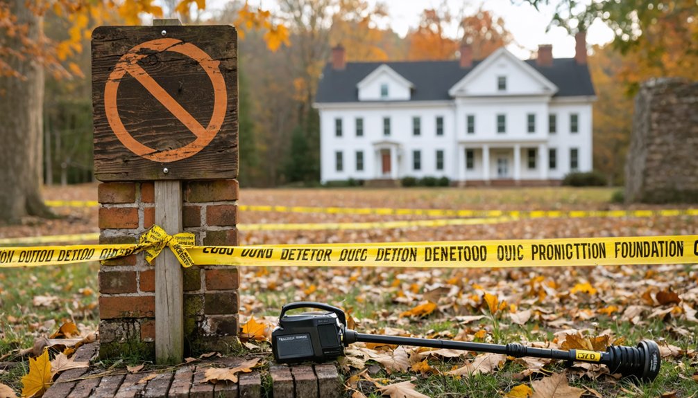 historic sites metal detector ban