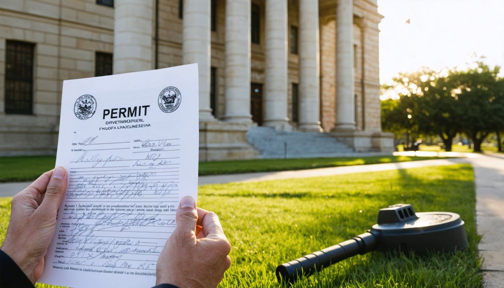 layered permit system for metal detecting