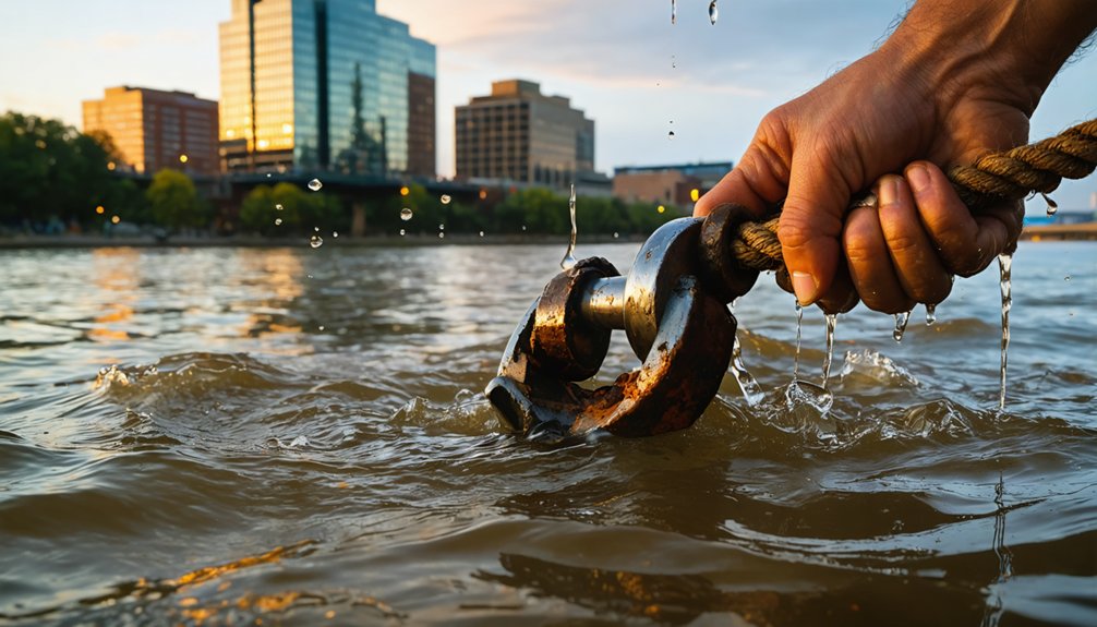 magnet fishing on waterways
