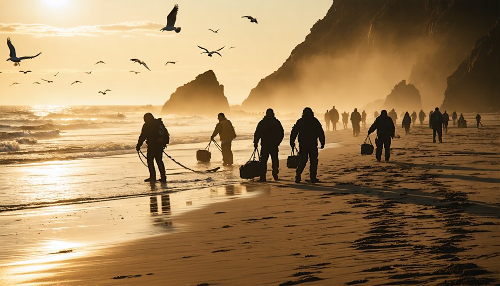 metal detecting enthusiasts gather