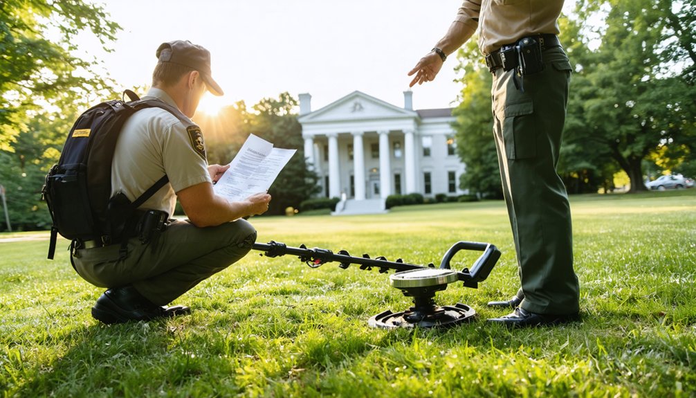 navigating metal detecting permissions locally