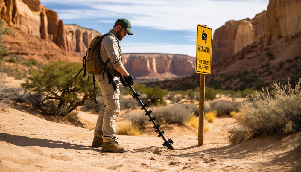 no unauthorized metal detecting