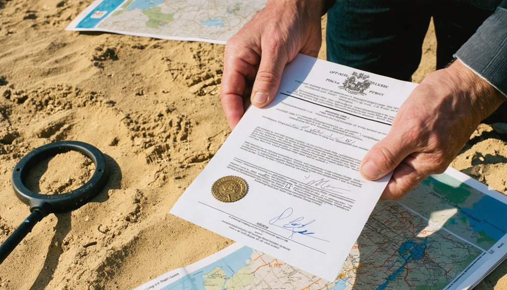 obtain written permissions for metal detecting