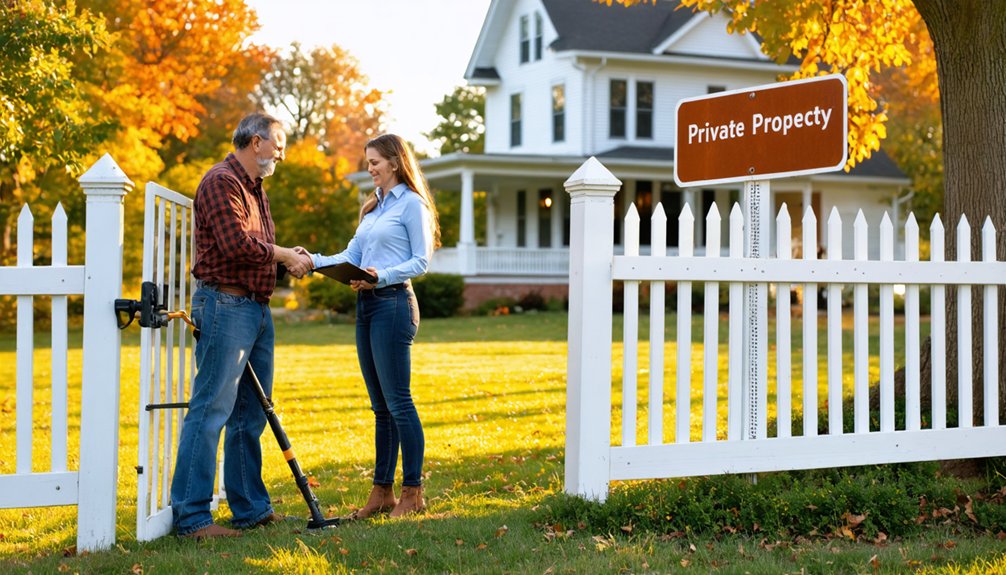 obtain written private property permissions