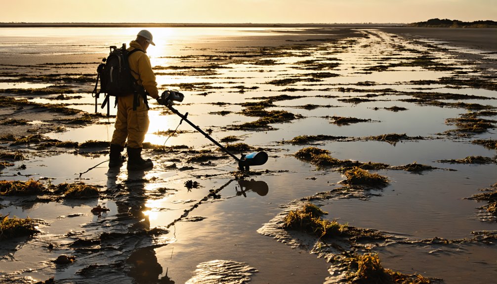 optimal low tide metal detecting