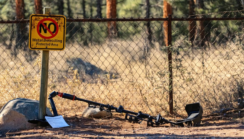 prohibited metal detecting protected areas