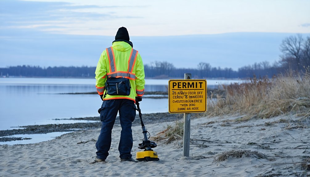 restricted corps beach metal detecting permits