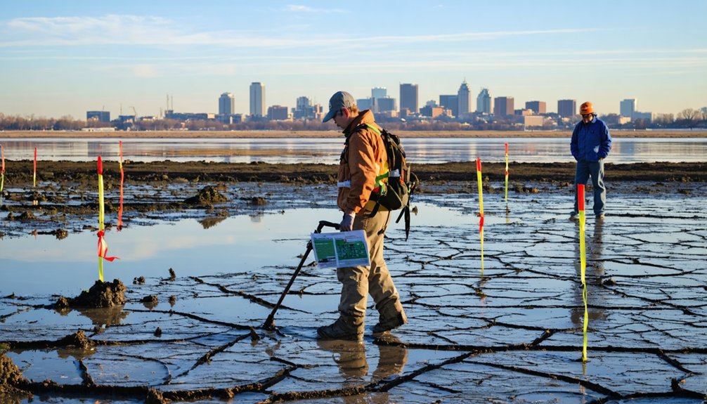 restricted metal detecting on drained lakes