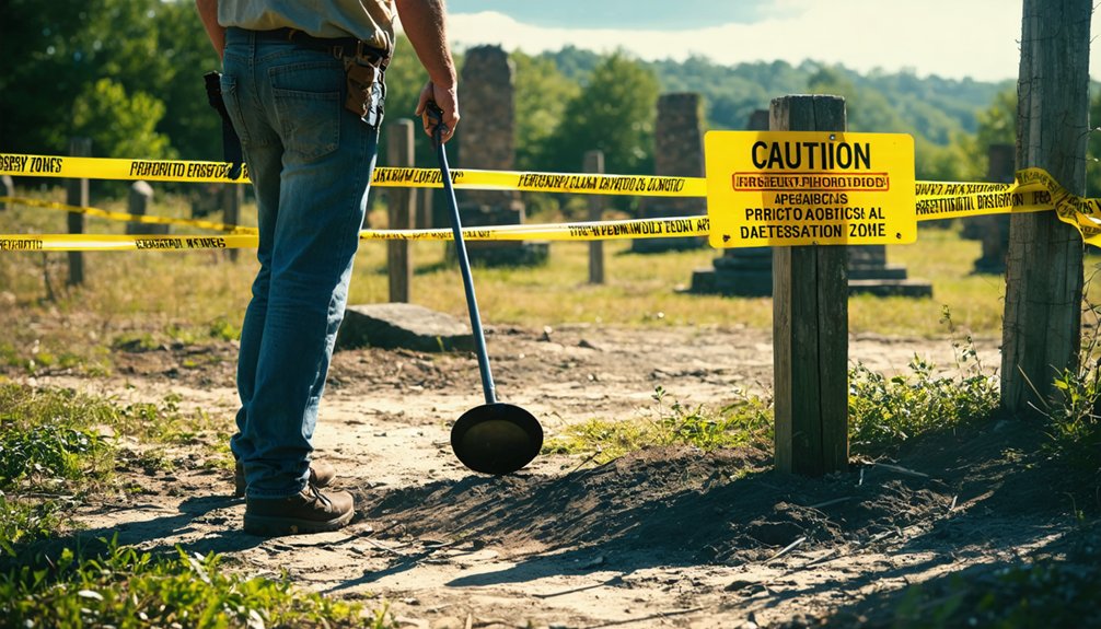 restricted metal detecting requires legal permission