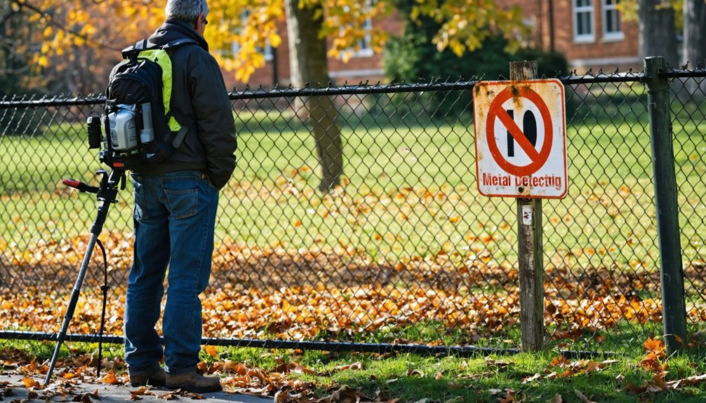 restricted metal detecting zones prohibited