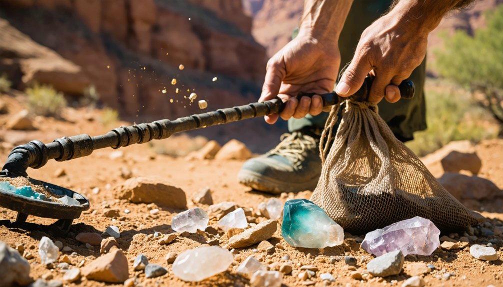 searching for treasures underground