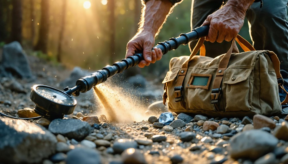 searching precious gems beneath surface